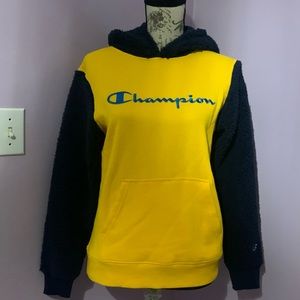 Champion Sherpa Colorblocked Logo Hoodie